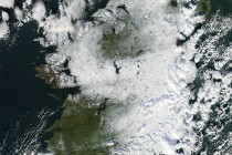 NASA image of Ireland covered in snow