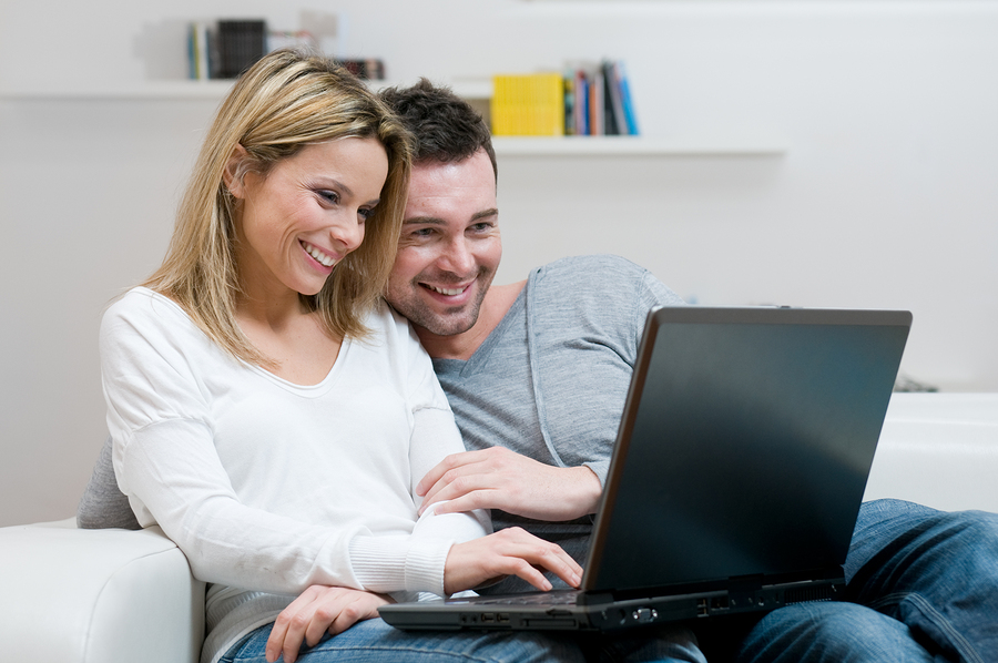 Young couple relaxing on the couch